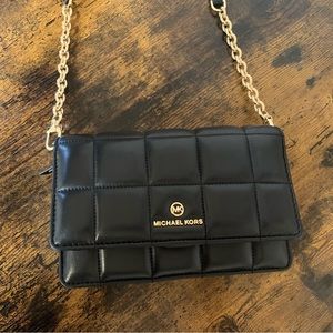 Michael Kors Jet Set Quilted Leather Crossbody Bag, Black